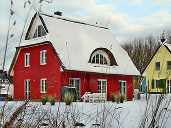 Haus Seeigel im Winter