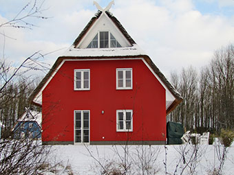 Haus Seeigel im Winter